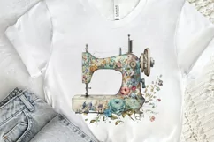 Watercolor Floral Sewing Machines PNG Clipart Product Image 2