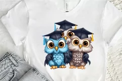 Graduation Owl Friends Sublimation PNG Clipart Product Image 2