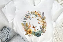 Watercolor Floral Wreath Autumn PNG Clipart Product Image 2