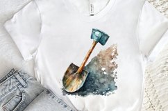 Watercolor Miner Pick Shovel PNG Clipart Product Image 2