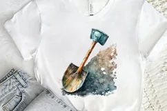 Watercolor Miner Pick Shovel PNG Clipart Product Image 2