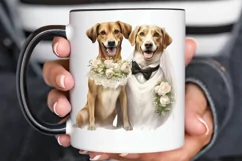 Dog Bride and Dog Groom PNG Clipart Product Image 2