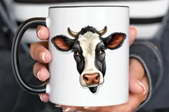 Funny Cow Face Sticker PNG Clipart Product Image 2