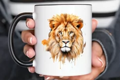 Watercolor Lion Wall Art PNG Clipart Product Image 2