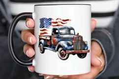 Patriotic Truck Sublimation PNG Clipart Product Image 2