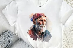 Watercolor Old Man PNG Clipart Product Image 2