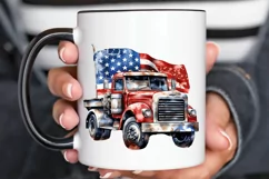 Patriotic Truck Sublimation PNG Clipart Product Image 2