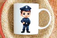Cute Police Officer Boy PNG Clipart Product Image 2