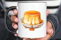 Watercolor Crème Caramel PNG Clipart Product Image 2