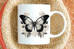 Floral Black Butterfly PNG Clipart Product Image 2