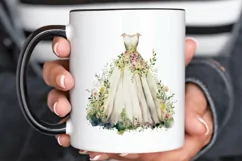 Watercolor Wedding Dress PNG Clipart Product Image 3