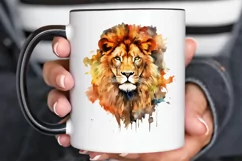 Watercolor Lion Wall Art PNG Clipart Product Image 2