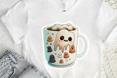 Cute And Creepy Mug Halloween Sticker PNG Clipart Product Image 2
