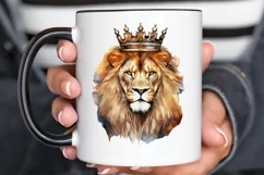 Watercolor King Lion Sublimation PNG Clipart Product Image 2