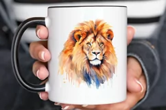 Watercolor Lion Wall Art PNG Clipart Product Image 2