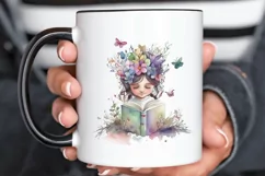 Watercolor Cute Bookworm Fairy PNG Clipart Product Image 3