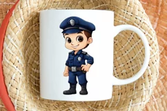 Cute Police Officer Boy PNG Clipart Product Image 2