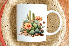Cactus House Watercolor Sublimation PNG Clipart Product Image 2