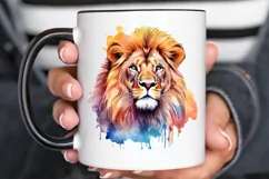 Watercolor Lion Wall Art PNG Clipart Product Image 2