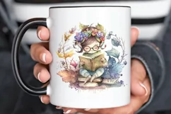 Watercolor Cute Bookworm Fairy PNG Clipart Product Image 3