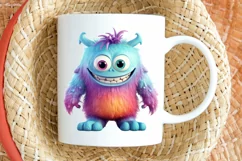 Cute Monster Watercolor Sublimation PNG Clipart Product Image 2