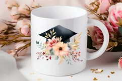 Floral Graduation Caps Sublimation PNG Clipart Product Image 2