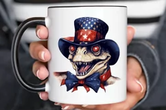 Funny 4th of July T-rex Sublimation PNG Clipart Product Image 2