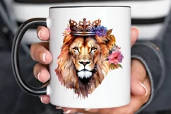 Watercolor King Lion Sublimation PNG Clipart Product Image 2