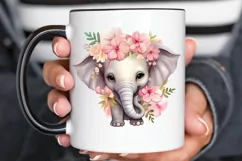 Flower Baby Elephant Sublimation PNG Clipart Product Image 2