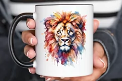 Watercolor Lion Wall Art PNG Clipart Product Image 2