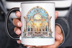 Stained Glass Old Building Sublimation PNG Clipart Product Image 2