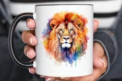 Watercolor Lion Wall Art PNG Clipart Product Image 2