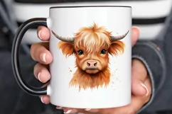 Baby Highland Cow Illustrations PNG Clipart Product Image 2