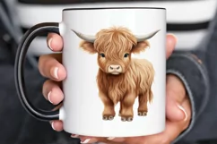 Baby Highland Cow Illustrations PNG Clipart Product Image 2