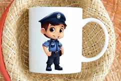 Cute Police Officer Boy PNG Clipart Product Image 2