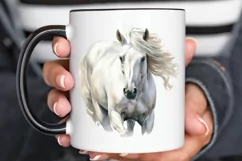 Beautiful White Horse Watercolo PNG Clipart Product Image 2