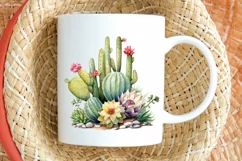 Cactus House Watercolor Sublimation PNG Clipart Product Image 2