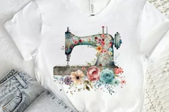 Watercolor Floral Sewing Machines PNG Clipart Product Image 2