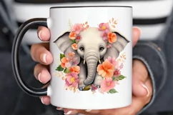Flower Baby Elephant Sublimation PNG Clipart Product Image 2