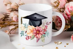 Floral Graduation Caps Sublimation PNG Clipart Product Image 2