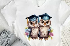 Graduation Owl Friends Sublimation PNG Clipart Product Image 2