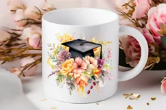 Floral Graduation Caps Sublimation PNG Clipart Product Image 2