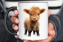 Baby Highland Cow Illustrations PNG Clipart Product Image 2