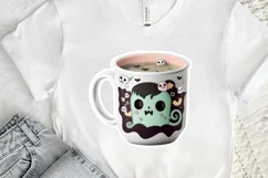 Cute And Creepy Mug Halloween Sticker PNG Clipart Product Image 2