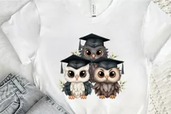 Graduation Owl Friends Sublimation PNG Clipart Product Image 2