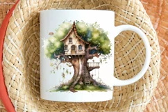 Fairy Tree House Watercolor PNG Clipart Product Image 2