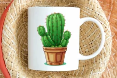 Cactus House Watercolor Sublimation PNG Clipart Product Image 2