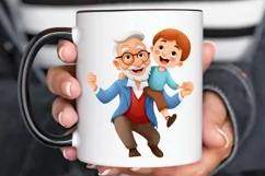 Happy Grandpa and Grandson PNG Clipart Product Image 2