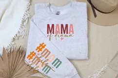 Mama of drama Sleeve SVG, Mom Sleeve SVG,Boho Mom Sleeve SVG Product Image 3