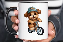 Puppy Riding Bike Sublimation PNG Clipart Product Image 2